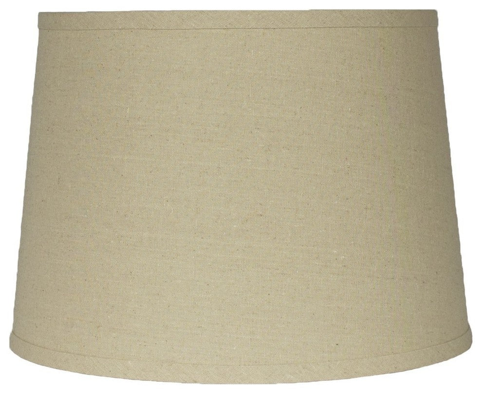 French Drum Lamp Shade, Textured Flax Linen, 12x14x10"
