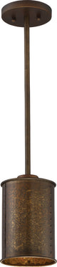 Nuvo Kettle 1-Light Weathered Brass Mini Pendant Ceiling Light Fixture
