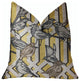 Song Bird Gardens Yellow, Beige and Gray Luxury Throw Pillow, 16"x16"