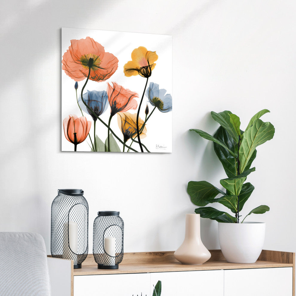 "Flowers and Ferns"Frameless Free Floating Panel Graphic Wall Art, 24"x24"