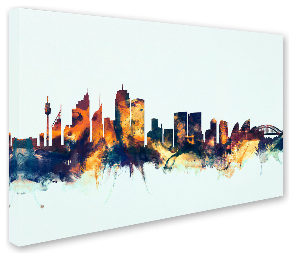 Michael Tompsett ''Sydney Australia Skyline Blue'' Canvas Art, 22x32