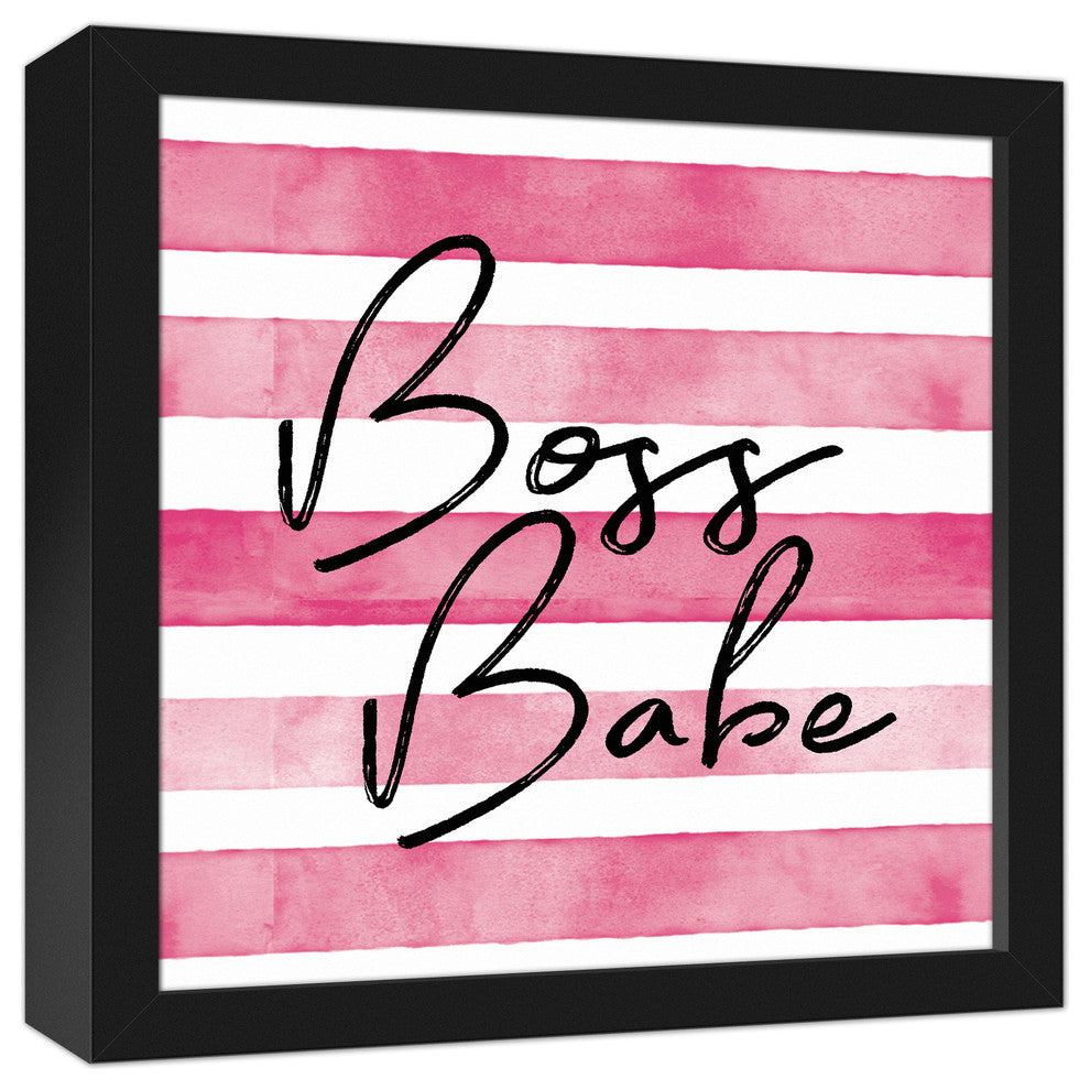 Boss Babe Black Framed Canvas, 12x12
