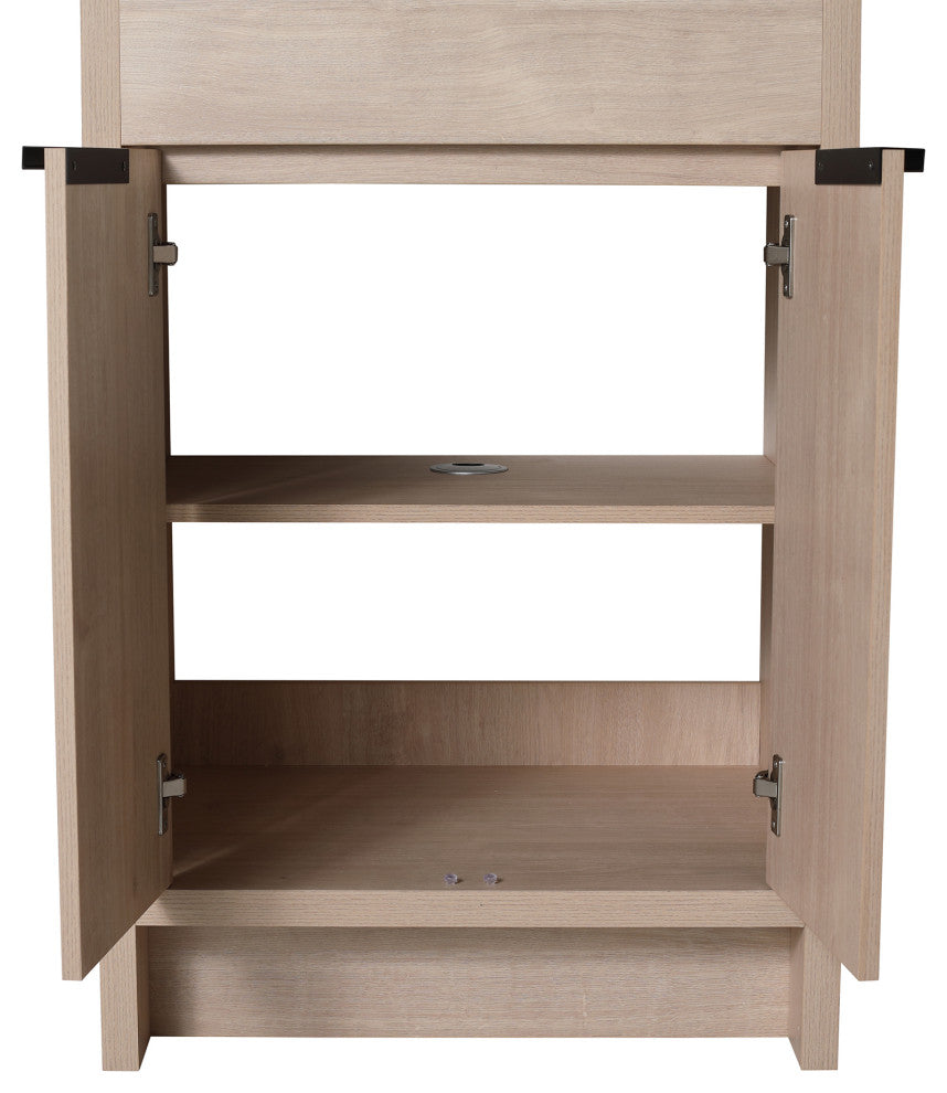 24 Inch Plywood Freestanding Bathroom Vanity With Doors and Adjustable Shelf