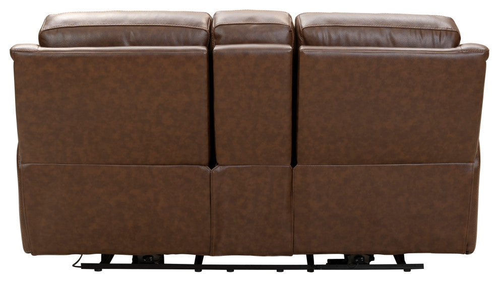 Kaden Power Reclining Console Loveseat w/Power Head Rests & Lumbar, Jarod Brown