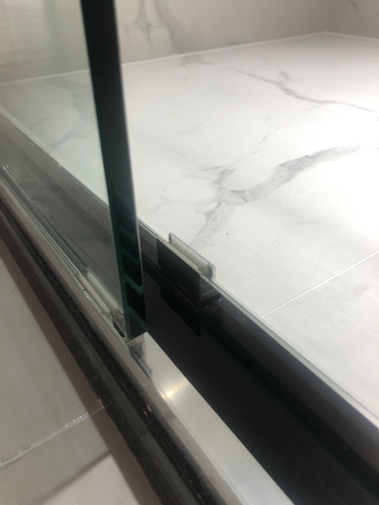 76"Hx60"W Framed Sliding Shower Door, Polished Chrome