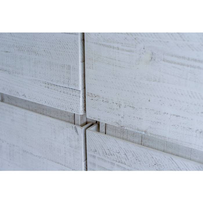 Formosa Modern 48" Rustic White Wall Hung Double Sink Vanity Set, Faucet Fft9131