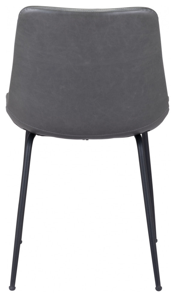 Set of Two Gray and Black Top Shelf Modern Rugged Dining Chairs