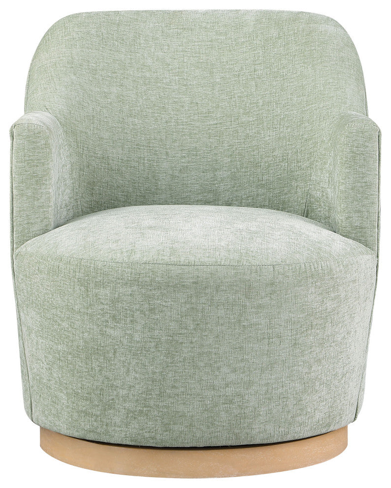 Clarita Swivel Accent Chair, Mint, Chenille Fabric