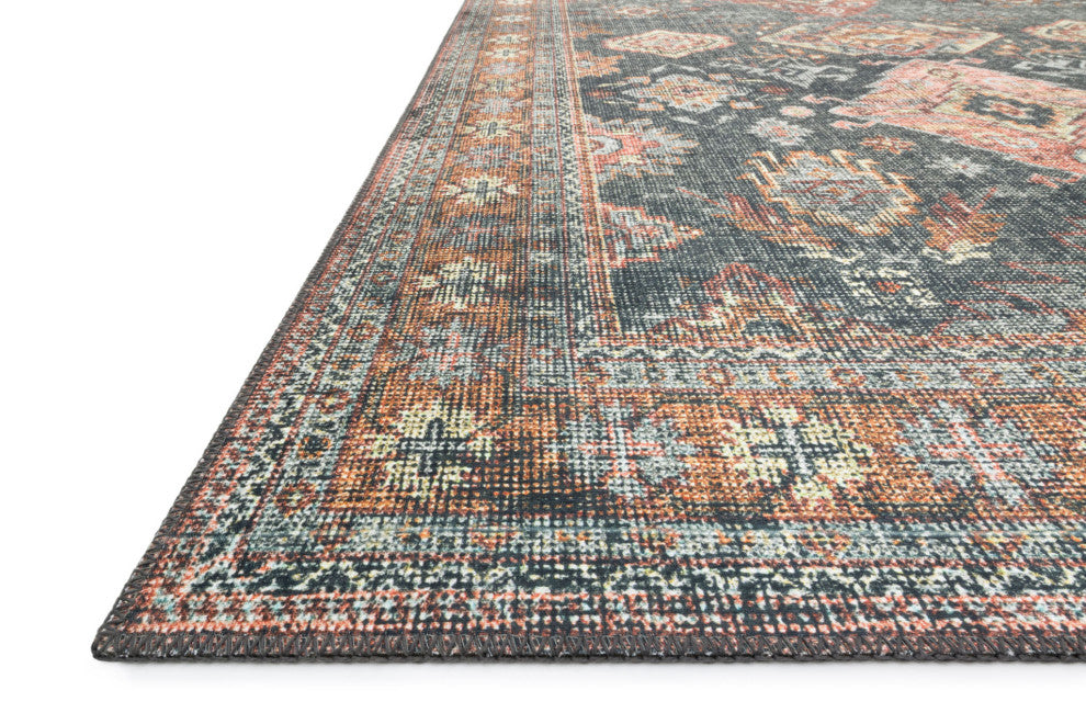 Printed Sea/Rust Skye Area Rug by Loloi II, Sea/Rust, 1'6"x1'6" Sample