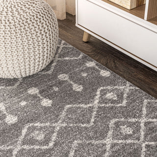 Aksil Moroccan Beni Souk Area Rug, Gray/Cream, 2'x8'