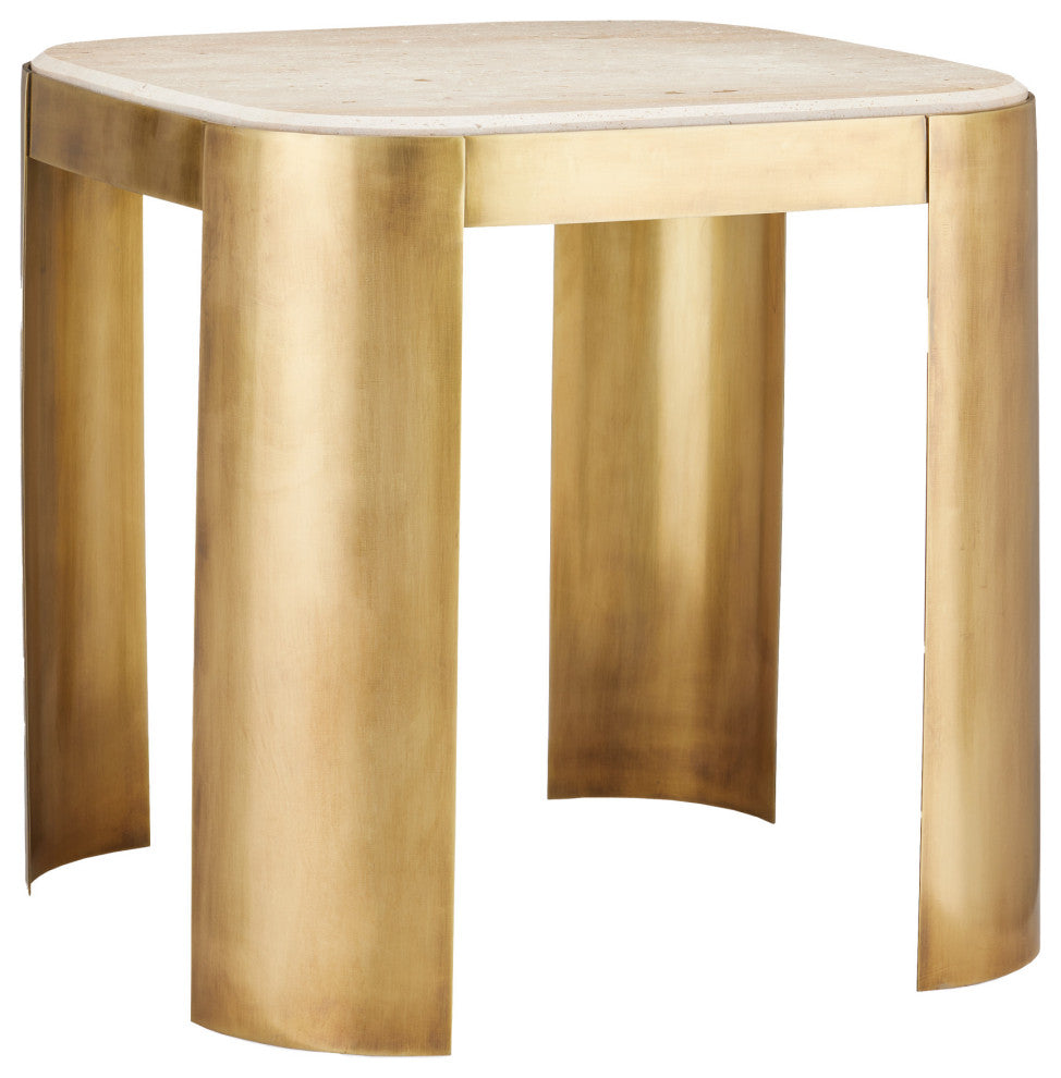 Sev Travertine Accent Table