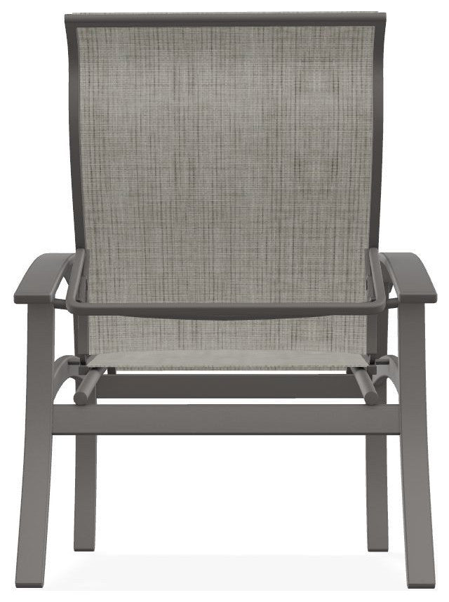 Belle Isle Sling Adjustable Outdoor Dining Chair, Smoke/Warm Gray
