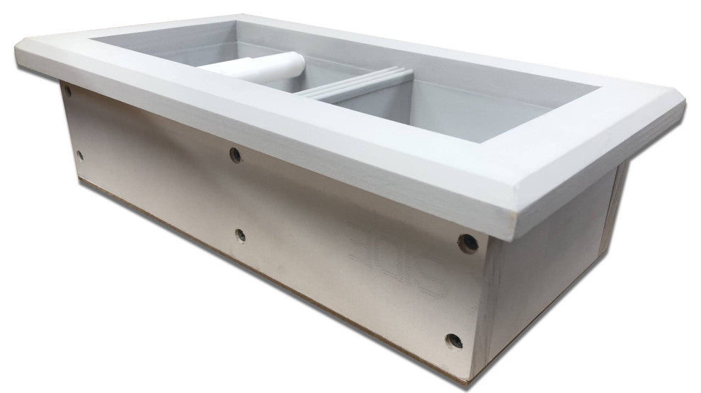 Bayshore Recessed Solid Wood Double Toilet Paper Holder 7 x 14.5, Primed Gray
