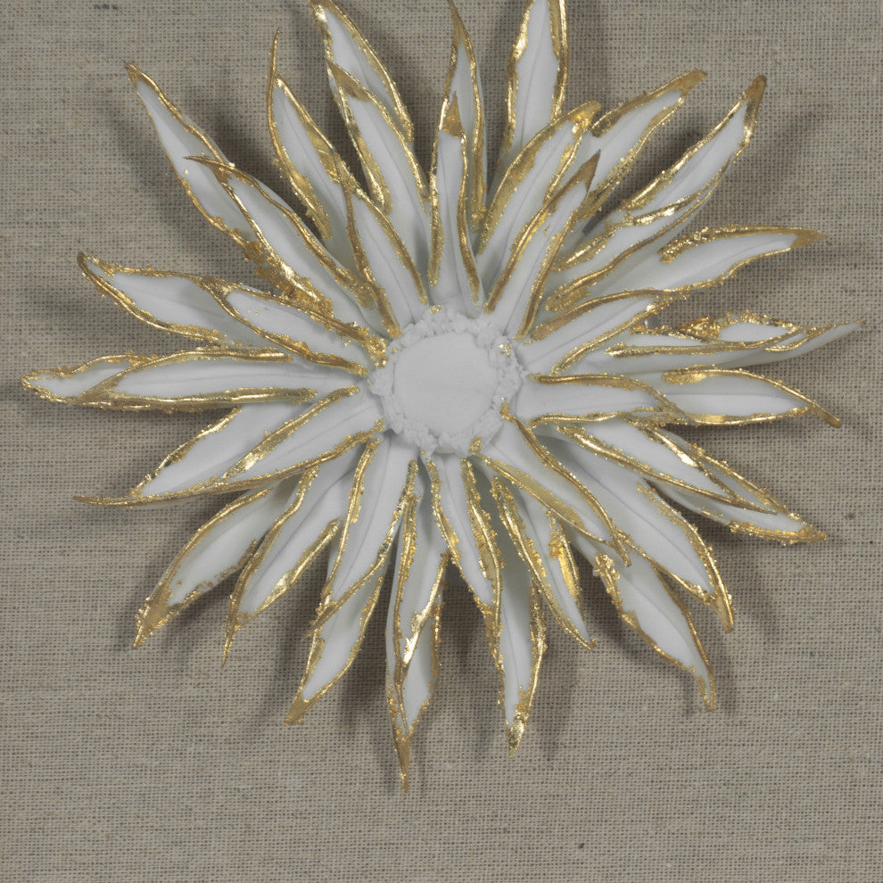 Gold Ceramic Flower Shadow Box Wall DÃ©cor (MS39291DP)