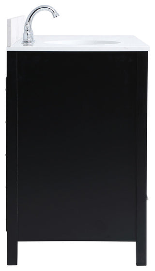Iris 42" Single Bathroom Vanity, Black With Backsplash
