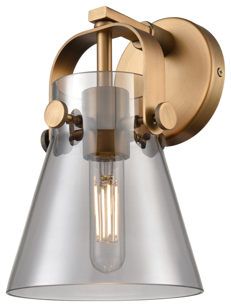 Innovations Pilaster Ii Cone 1 6.5" Sconce Brushed Brass
