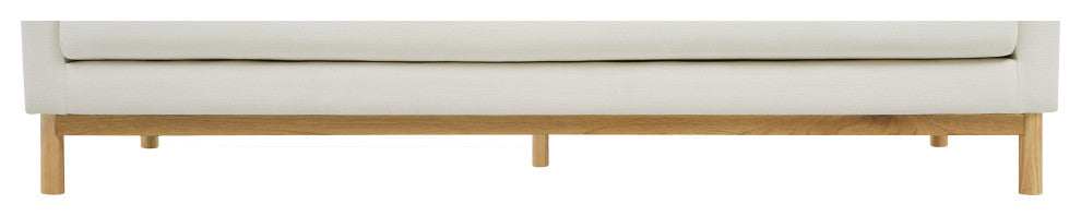 Langham Linen Textured Fabric Upholstered Loveseat, Cream