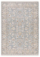 6' X 9' Blue Ivory Machine Woven Floral Oriental Indoor Area Rug