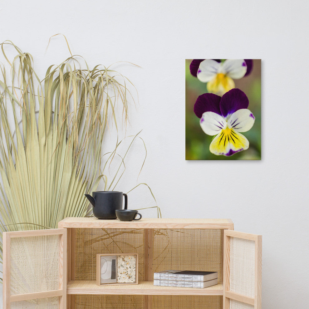 Pretty Little Violets Floral Nature Photography Canvas Wall Art Print, 18" X 24"