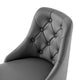 Computer Work Swivel Tufted Chair, Faux Vegan Leather, Black Gray, Home Office