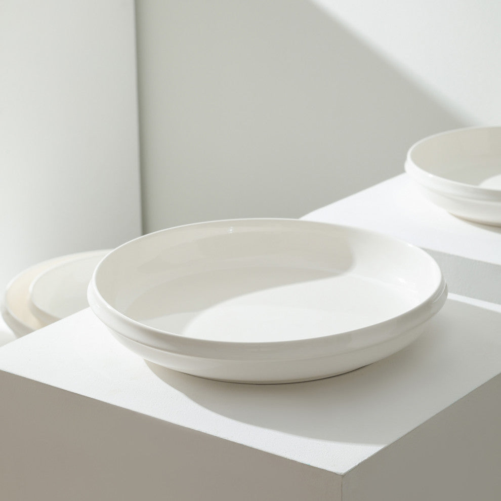Stone Lain Verso Porcelain Dinner Plate Set of 4, White