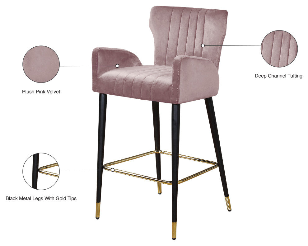 Luxe Velvet Stool (Set of 2), Pink