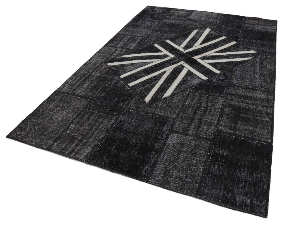 Rug N Carpet - Handmade Anatolian 6' 6'' x 10' 0'' Flag Patchwork Rug