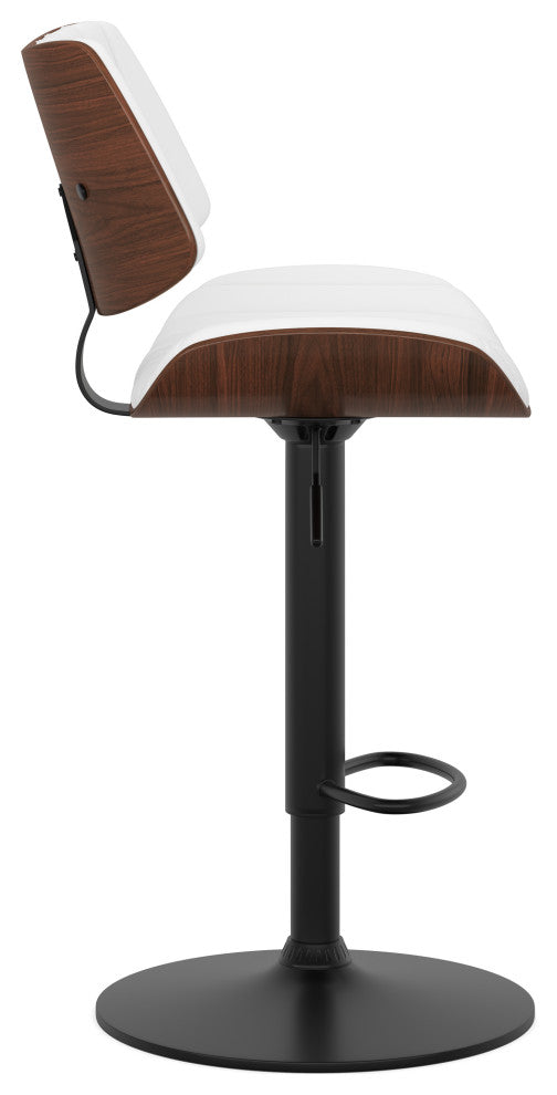 Novak Adjustable Swivel Bar Stool, White