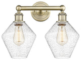 Cindyrella 2-Light 17" Bath Vanity Light, Antique Brass, Seedy Shade