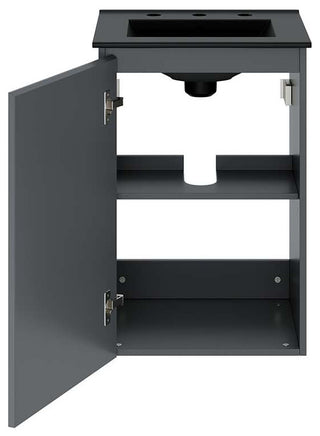 Bryn 18" Wall-Mount Bathroom Vanity, Gray Black