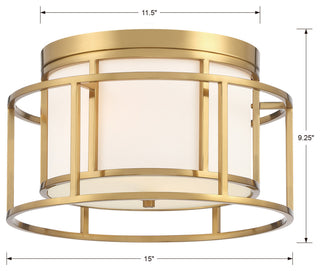 Crystorama Lighting Group 9590 Hulton 2 Light 15"W Flush Mount - Luxe Gold