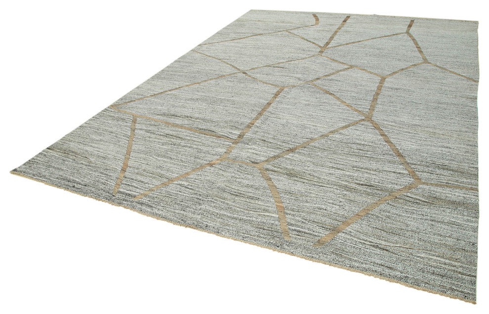 Rug N Carpet - Handwoven Turkish 8' 10'' x 12' 2'' Flatweave Wool Kilim Rug