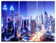 "Dubai Downtown Night Scene" Photography Metal Wall Art, 3 Panels, 36"x28"