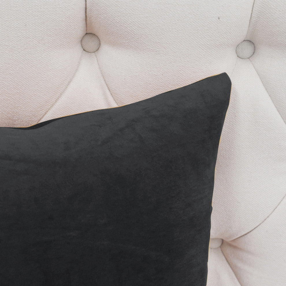Supersoft Throw Pillow Cover 4 Piece Set, Gun Metal