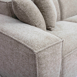 Mindy Chenille Basketweave Modular Sofa, Taupe