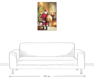 Santa Toy Sack Scene 20x30 Canvas Wall Art