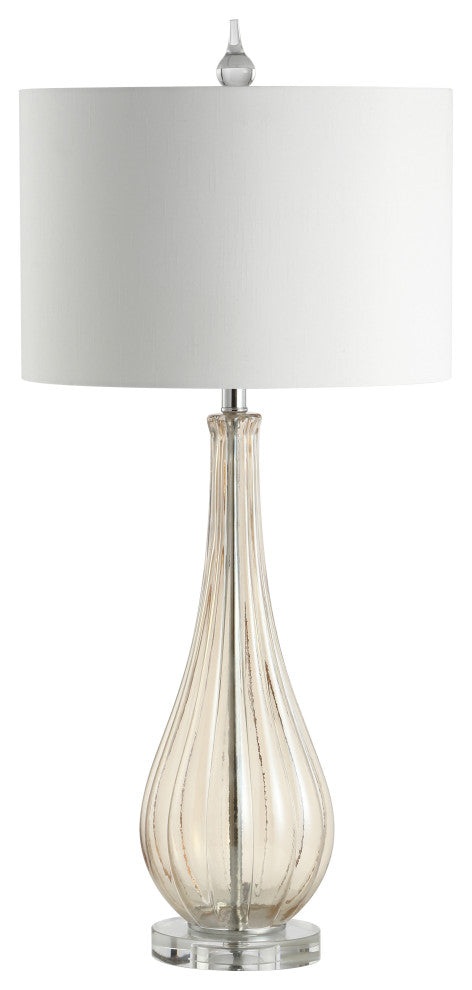 Dew Drop 32.75" Glass, Crystal LED Table Lamp, Champagne