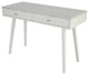 Viola 44" Rectangular Italian Carrara White Marble Writing Desk, White, 18" Wide
