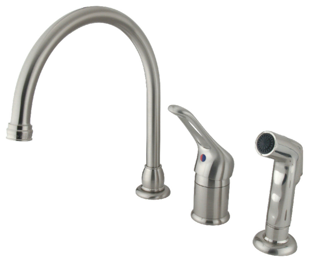 Kingston Brass Single-Handle Widespread Kitchen Faucet Combo, Brushed Nickel