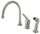 Kingston Brass Single-Handle Widespread Kitchen Faucet Combo, Brushed Nickel