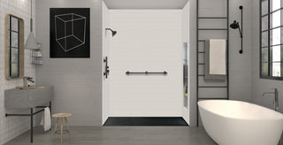Transolid 60-in L x 39.4-in W Zero Threshold Center Drain Shower Base, Black
