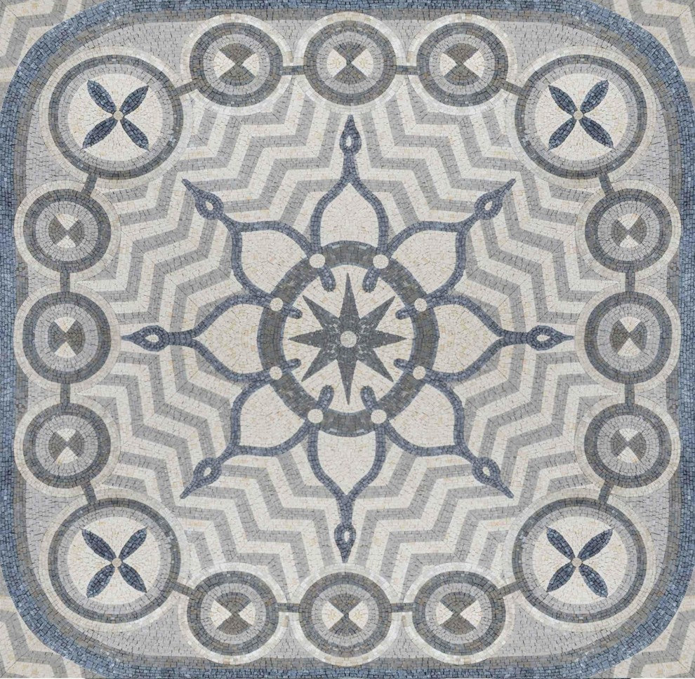 Geometric Mosaic Pattern, Tala, 78"x78"
