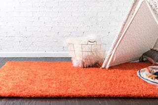 Unique Loom Tiger Orange Solid Shag 2'x3' Area Rug