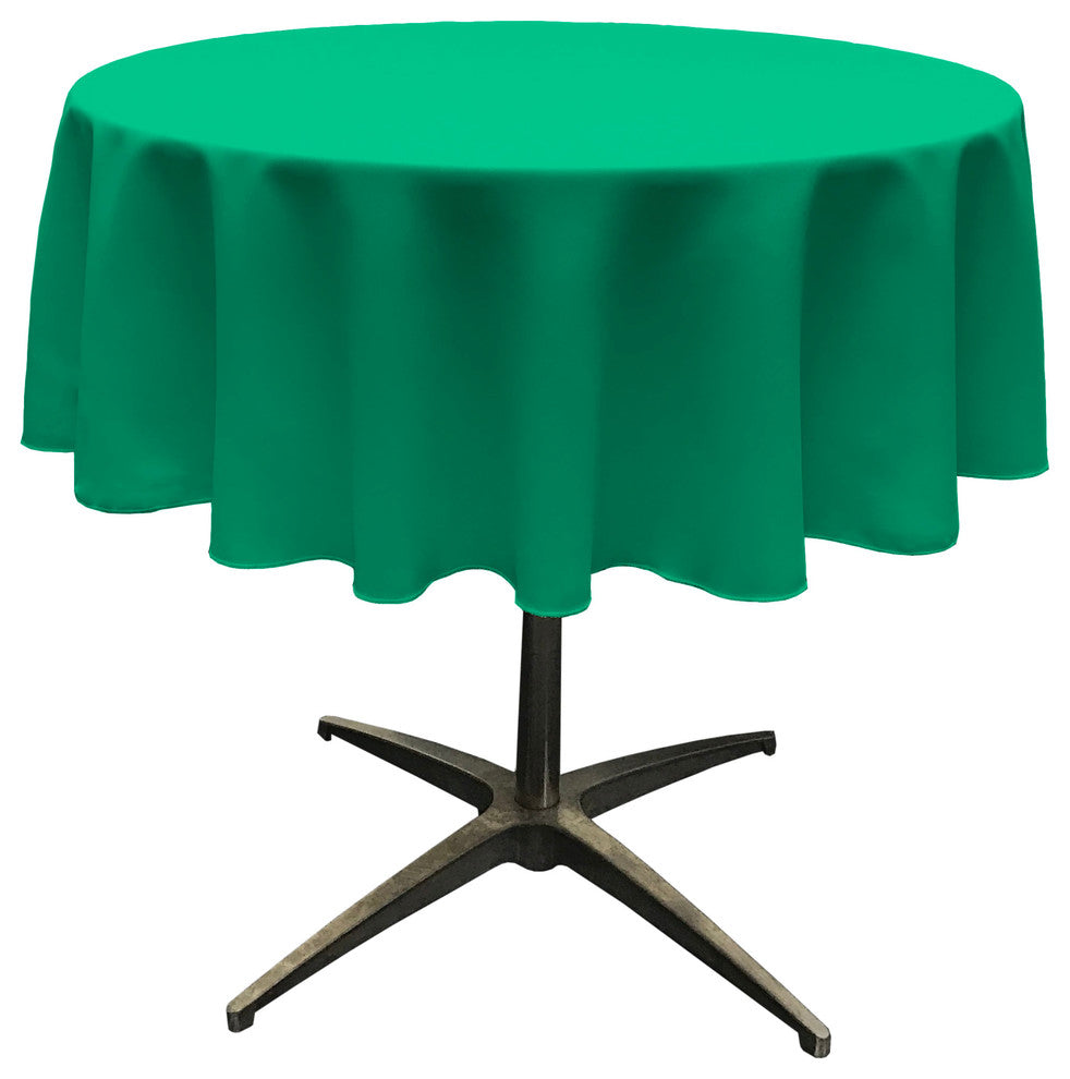 LA Linen Round Polyester Poplin, Jade, 51" Round