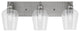 Edge 3-Light Bath Bar, Brushed Nickel Finish, 5" Clear Bubble Glass