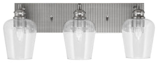 Edge 3-Light Bath Bar, Brushed Nickel Finish, 5" Clear Bubble Glass