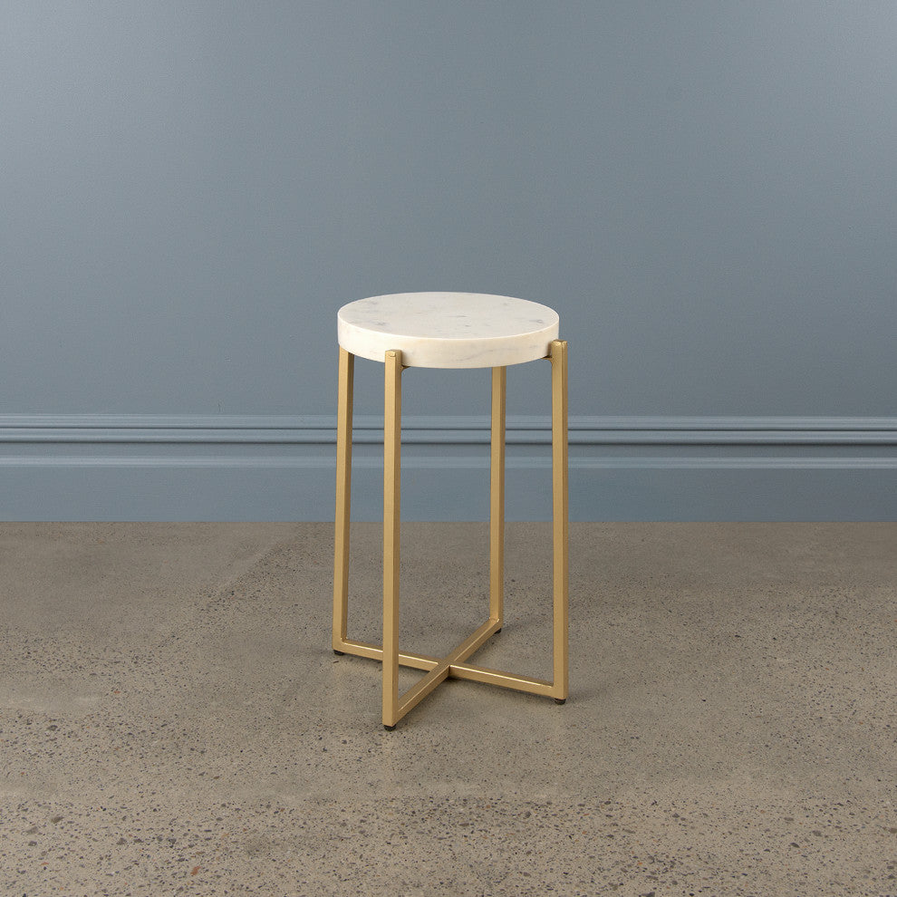 Avenlee Round Marble Side Table, Small