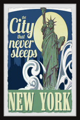 "City That Never Sleeps" Framed Painting Print, 20x30