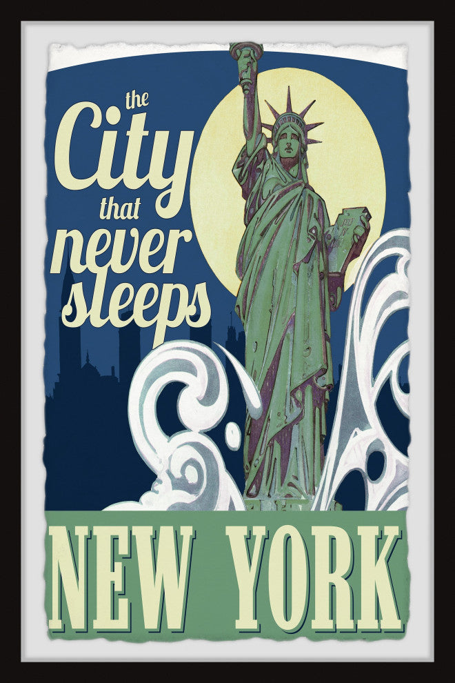 "City That Never Sleeps" Framed Painting Print, 20x30