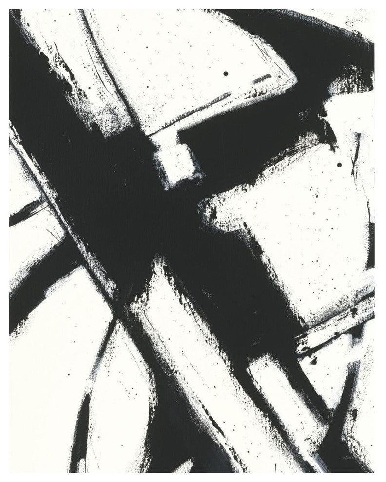 "Expression Abstract I White Crop" Digital Paper Print by Shirley Novak, 24"x30"